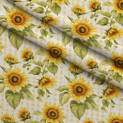 Golden Gingham Pattern 13 Minky Fabric