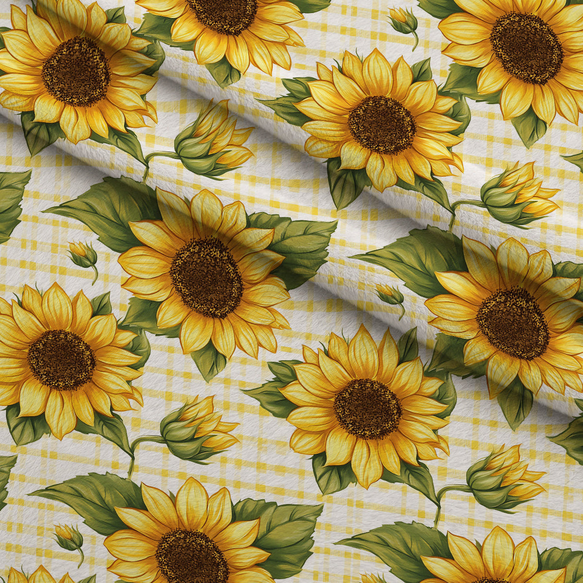 Golden Gingham Pattern 14 Minky Fabric