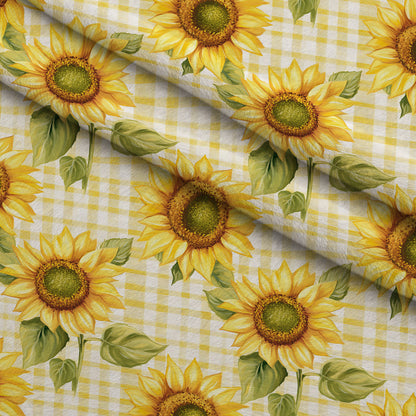 Golden Gingham Pattern 15 Minky Fabric
