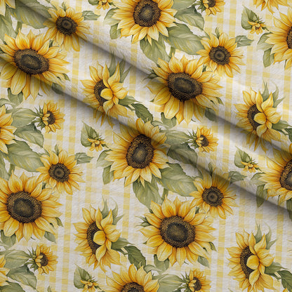 Golden Gingham Pattern 16 Minky Fabric