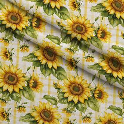 Golden Gingham Pattern 18 Minky Fabric