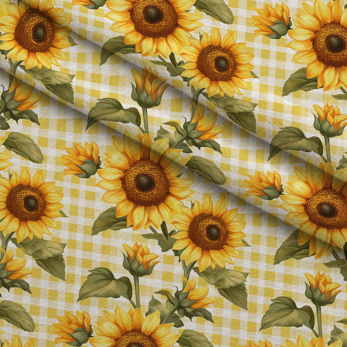 Golden Gingham Pattern 4 Minky Fabric