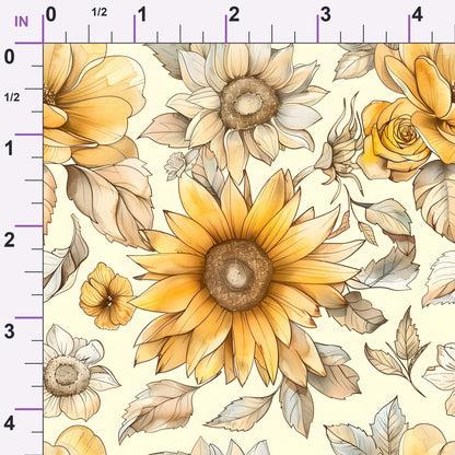 Golden Harvest Blooms Pattern 1 Minky Fabric