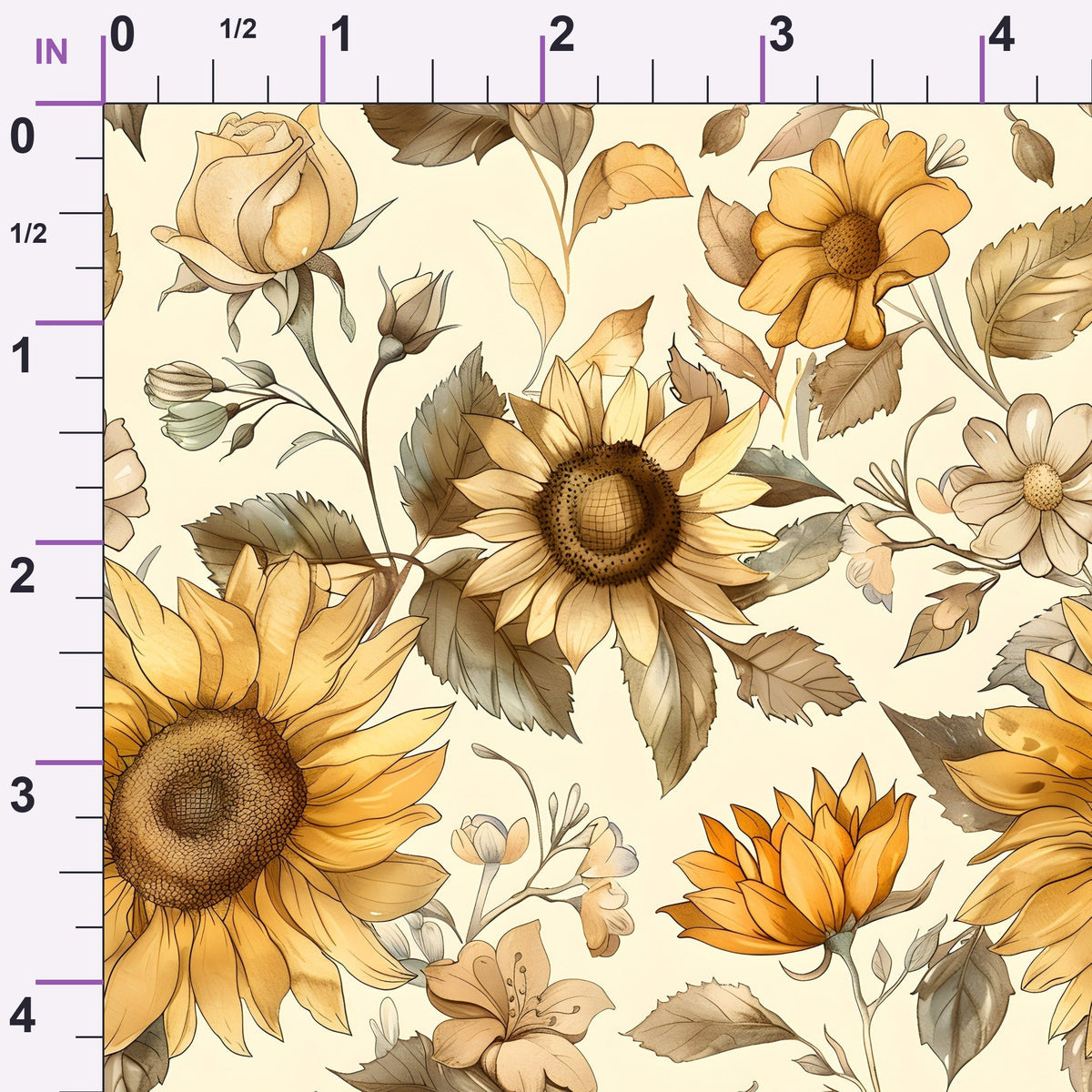 Golden Harvest Blooms Pattern 11 Minky Fabric