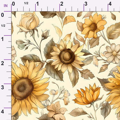 Golden Harvest Blooms Pattern 11 Minky Fabric