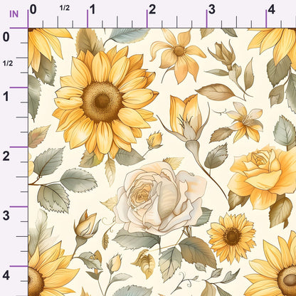 Golden Harvest Blooms Pattern 15 Minky Fabric