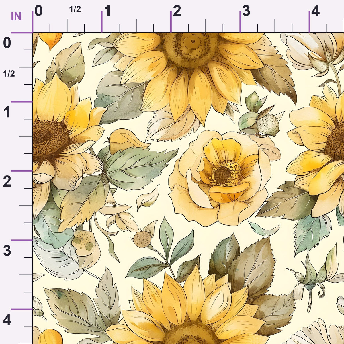 Golden Harvest Blooms Pattern 2 Minky Fabric