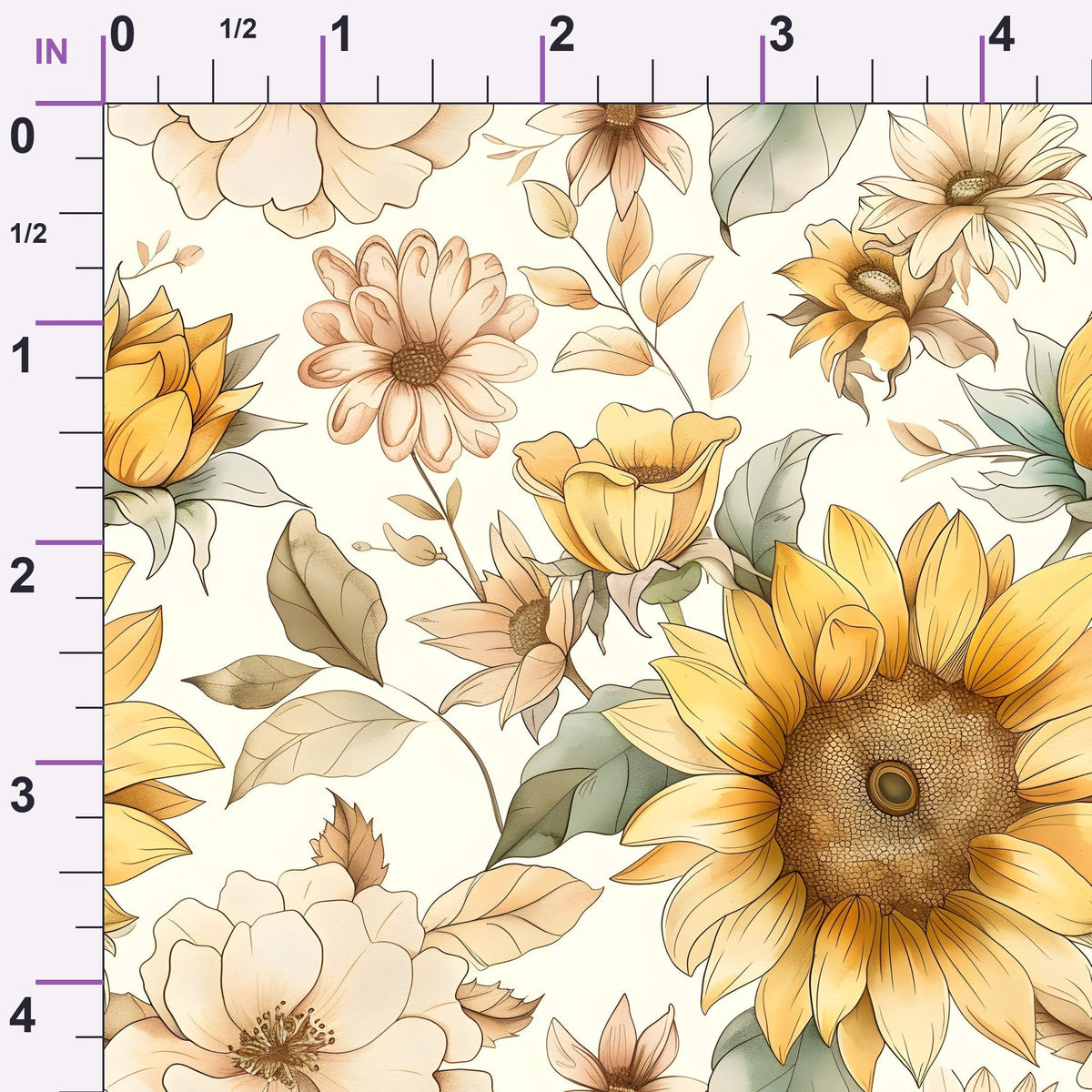 Golden Harvest Blooms Pattern 20 Minky Fabric