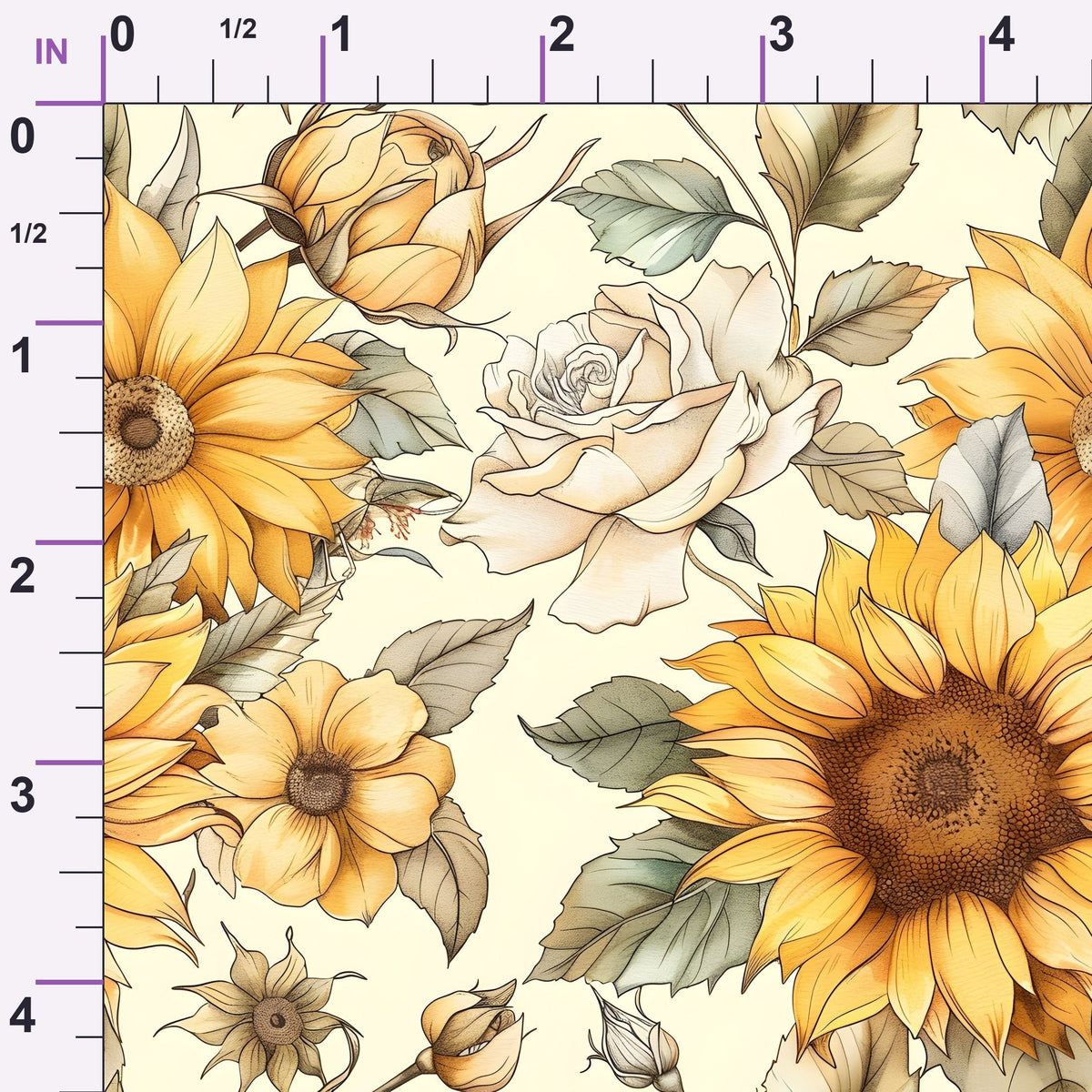 Golden Harvest Blooms Pattern 21 Minky Fabric