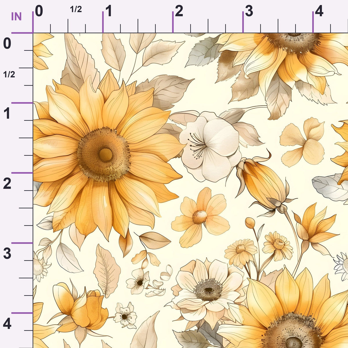 Golden Harvest Blooms Pattern 22 Minky Fabric