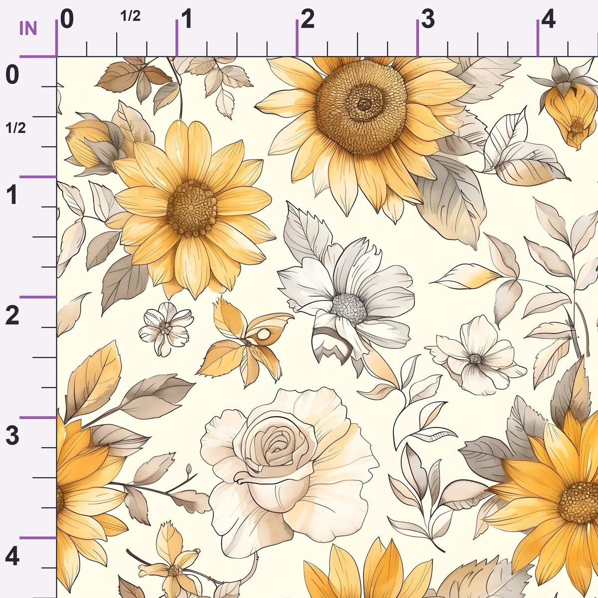 Golden Harvest Blooms Pattern 23 Minky Fabric