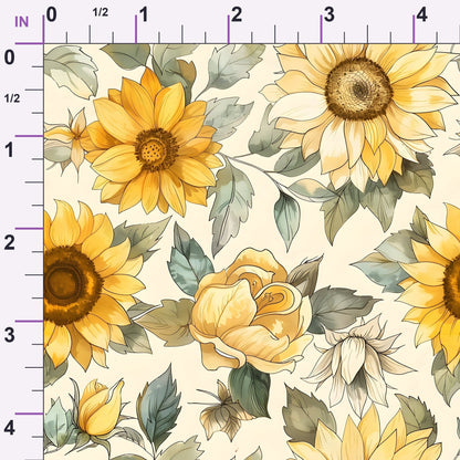 Golden Harvest Blooms Pattern 4 Minky Fabric