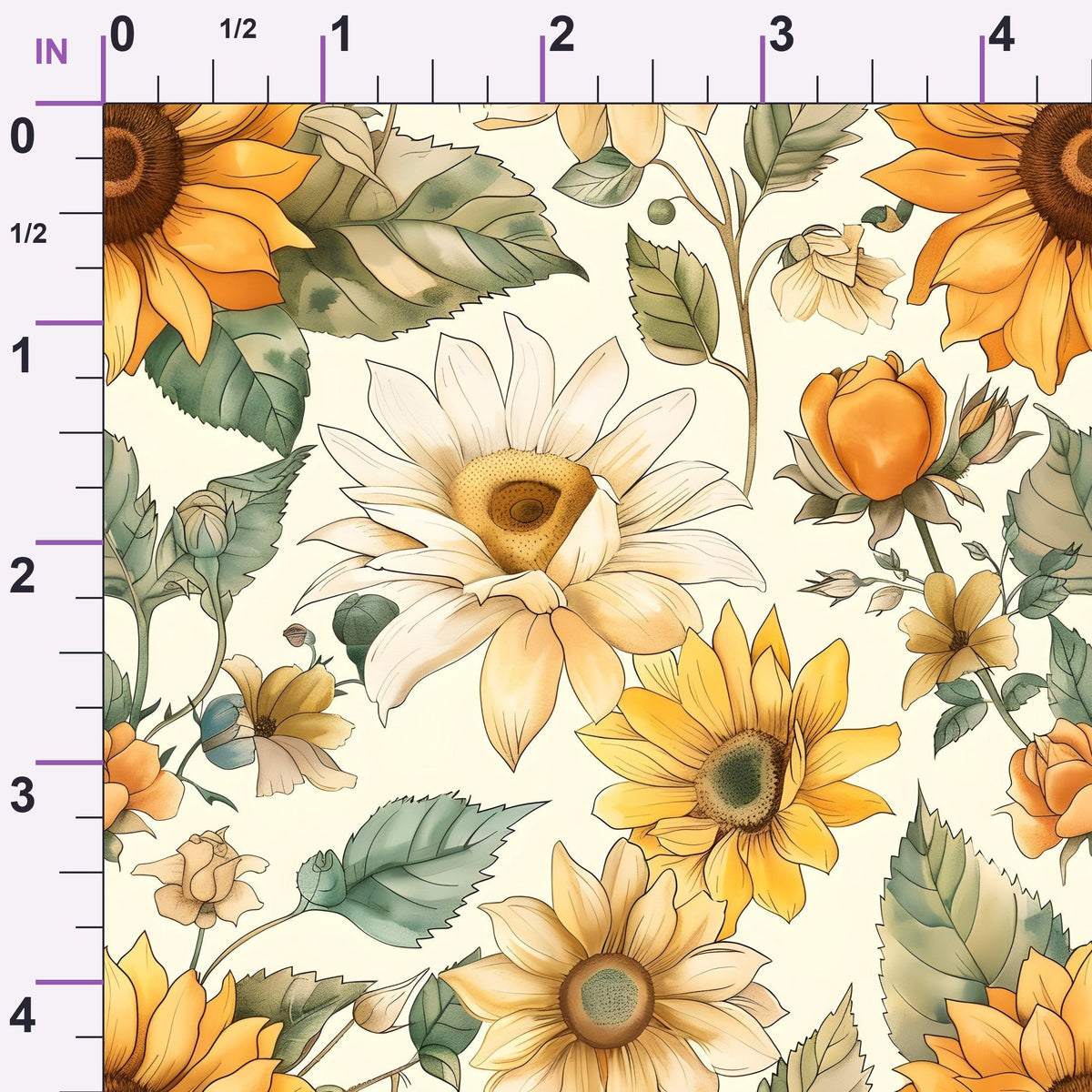 Golden Harvest Blooms Pattern 5 Minky Fabric