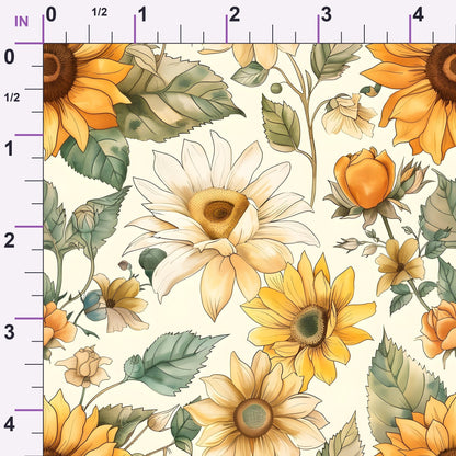 Golden Harvest Blooms Pattern 5 Minky Fabric