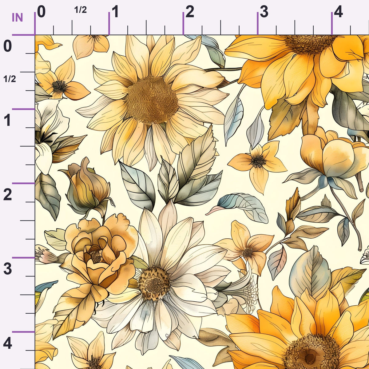 Golden Harvest Blooms Pattern 7 Minky Fabric