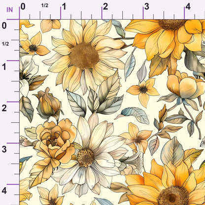Golden Harvest Blooms Pattern 7 Minky Fabric