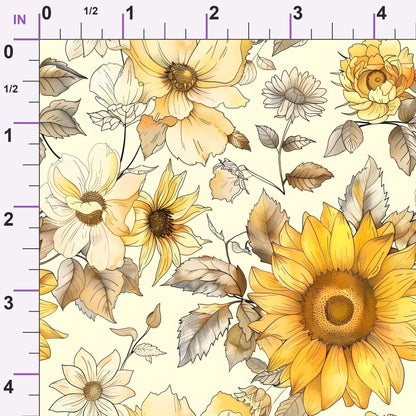 Golden Harvest Blooms Pattern 8 Minky Fabric