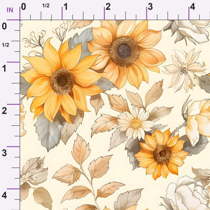 Golden Harvest Blooms Pattern 9 Minky Fabric