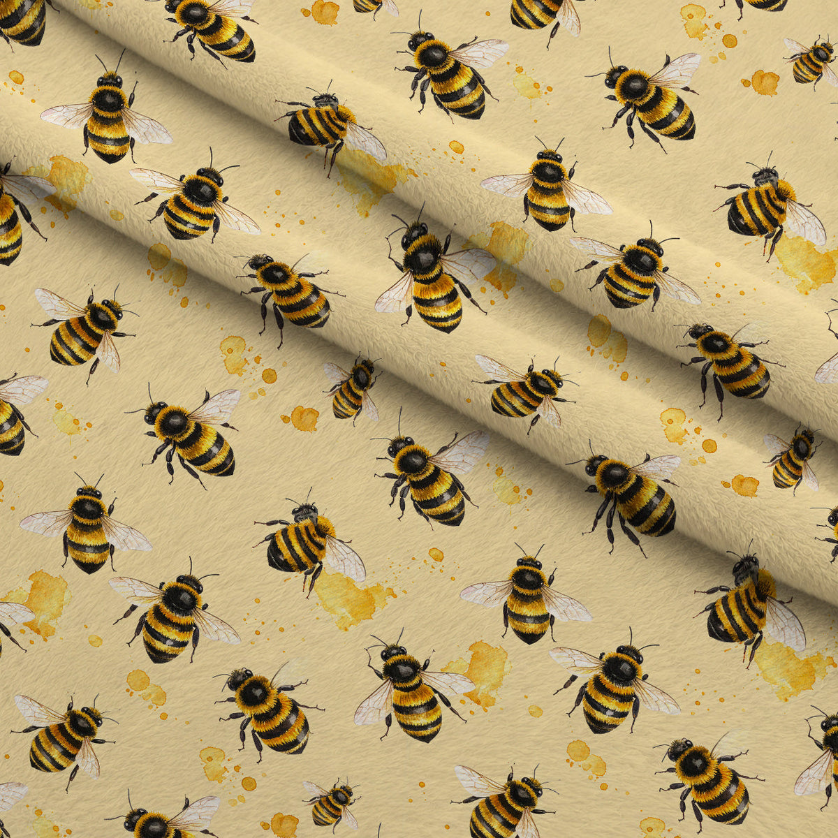 Golden Hive Meadow Pattern 3 Minky Fabric