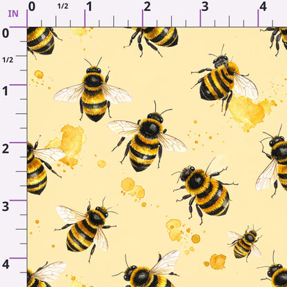 Golden Hive Meadow Pattern 3 Minky Fabric