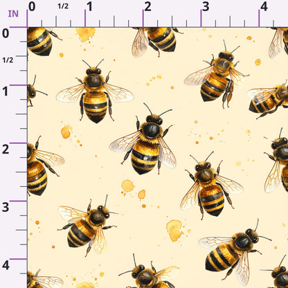 Golden Hive Meadow Pattern 4 Minky Fabric