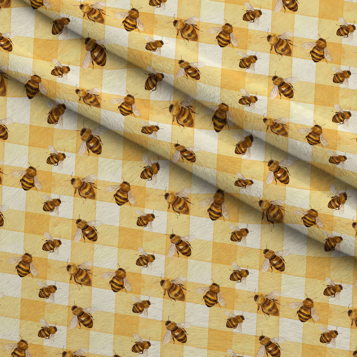 Golden Hive Meadow Pattern 6 Minky Fabric