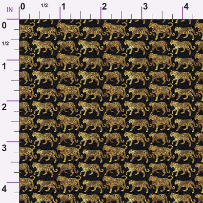 Golden Leopards Minky Fabric