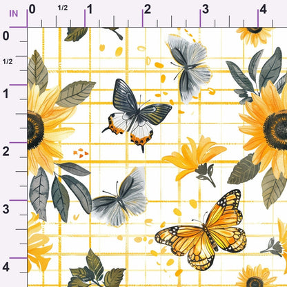 Golden Meadow Flutter Pattern 5 Minky Fabric