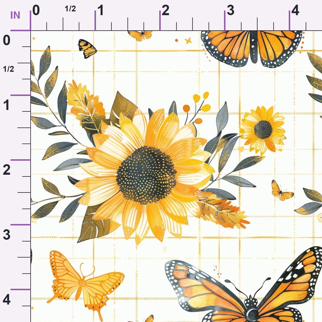 Golden Meadow Flutter Pattern 8 Minky Fabric