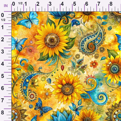 Golden Paisley Garden Pattern 1 Minky Fabric