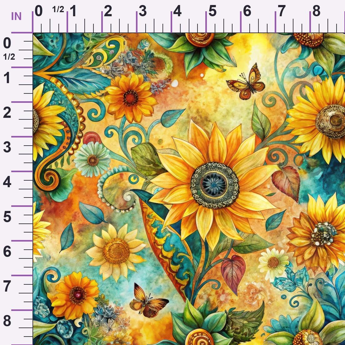 Golden Paisley Garden Pattern 2 Minky Fabric