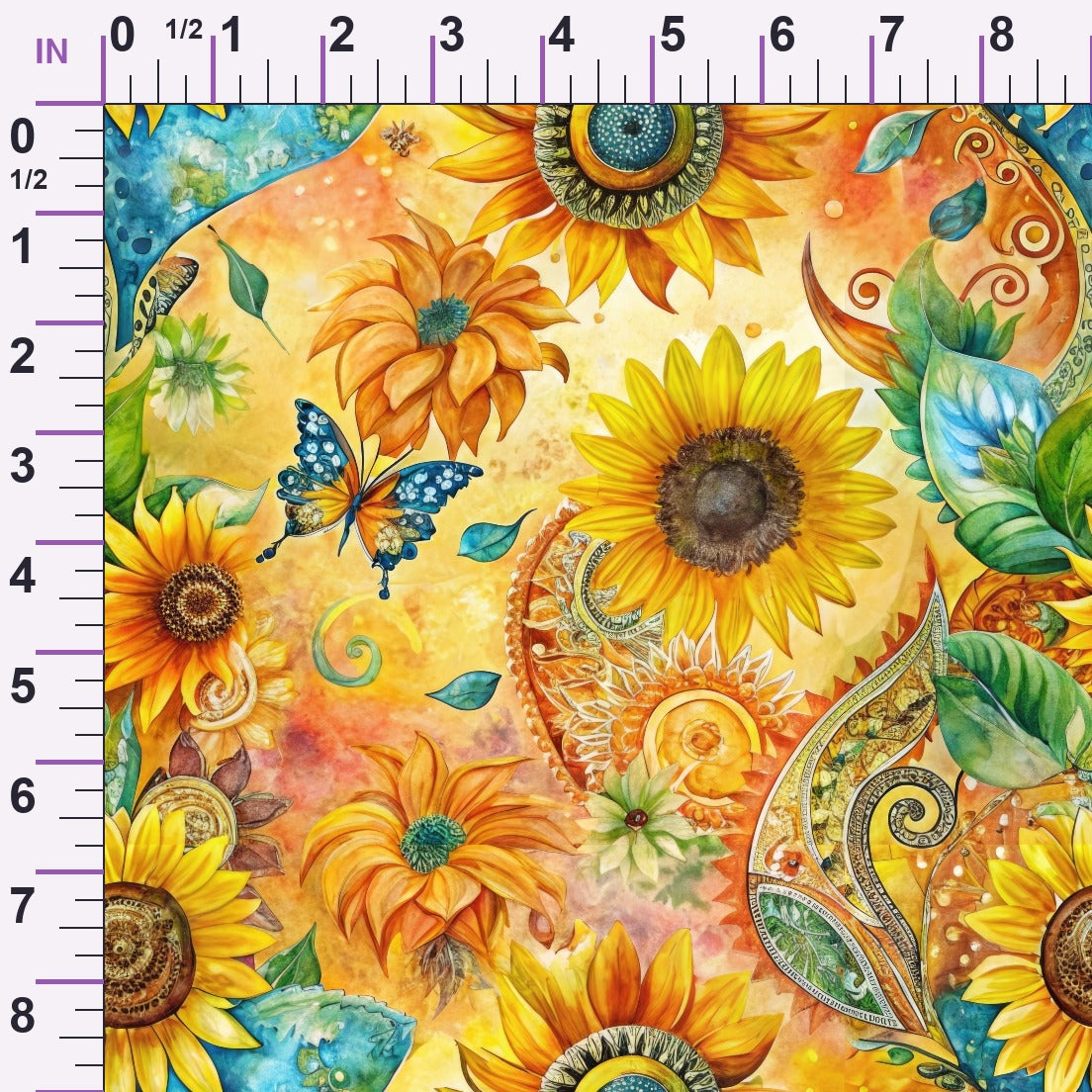 Golden Paisley Garden Pattern 3 Minky Fabric