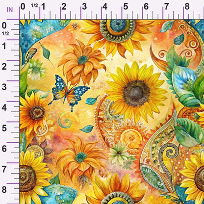Golden Paisley Garden Pattern 3 Minky Fabric
