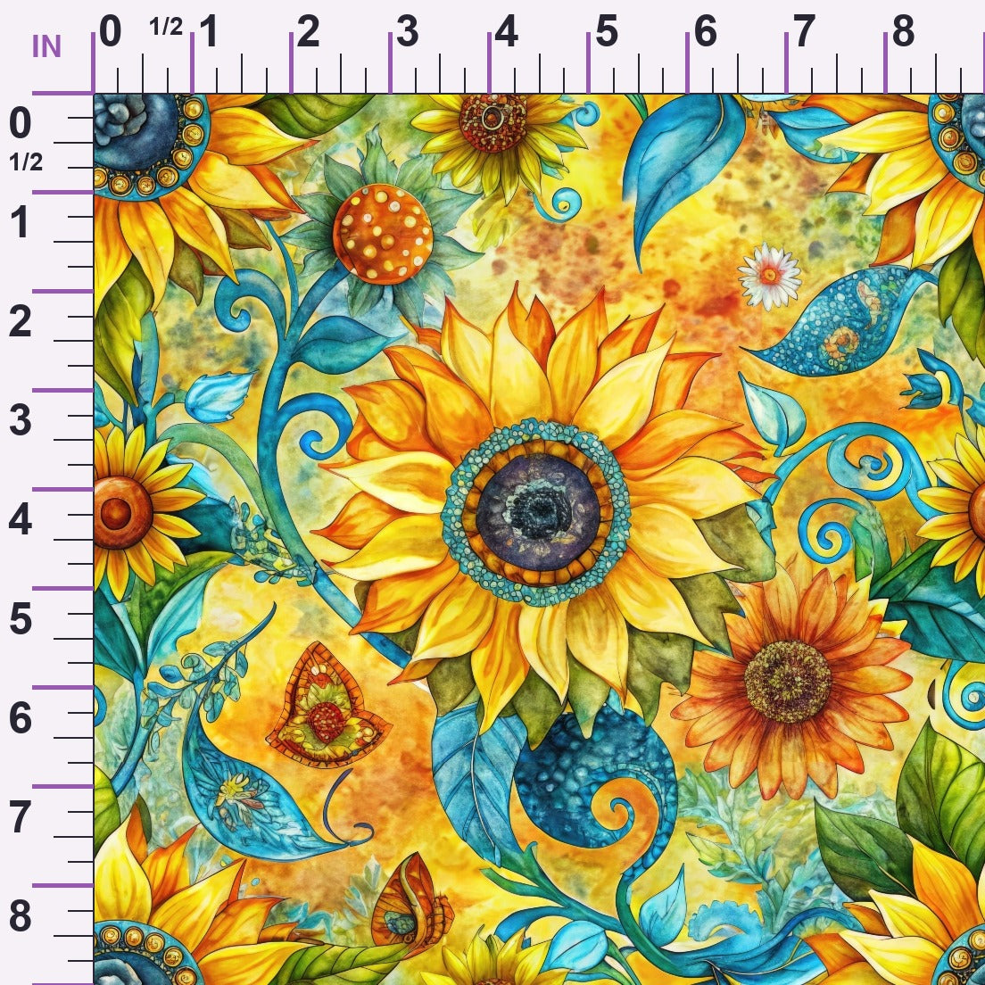 Golden Paisley Garden Pattern 4 Minky Fabric