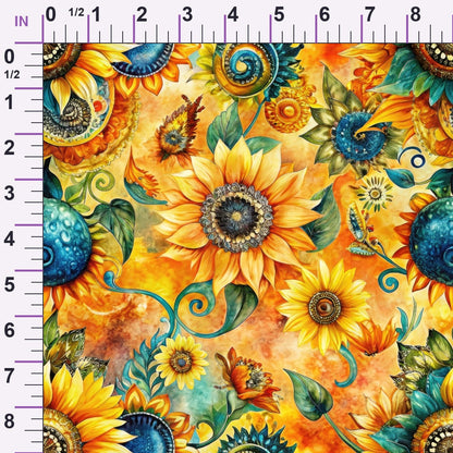 Golden Paisley Garden Pattern 5 Minky Fabric