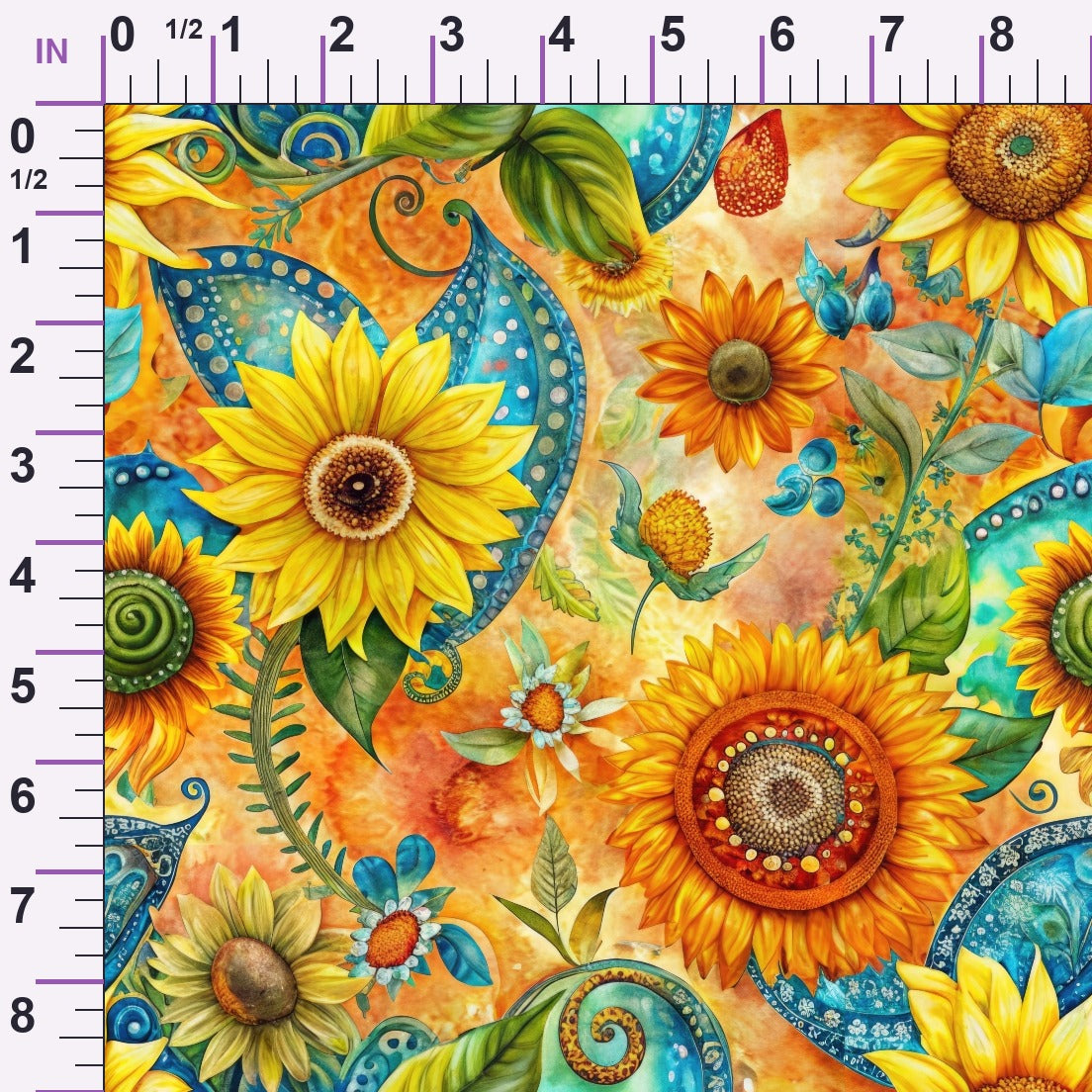 Golden Paisley Garden Pattern 6 Minky Fabric