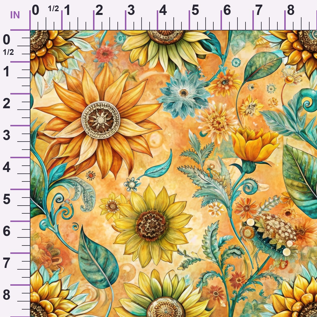 Golden Paisley Garden Pattern 7 Minky Fabric