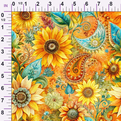 Golden Paisley Garden Pattern 8 Minky Fabric