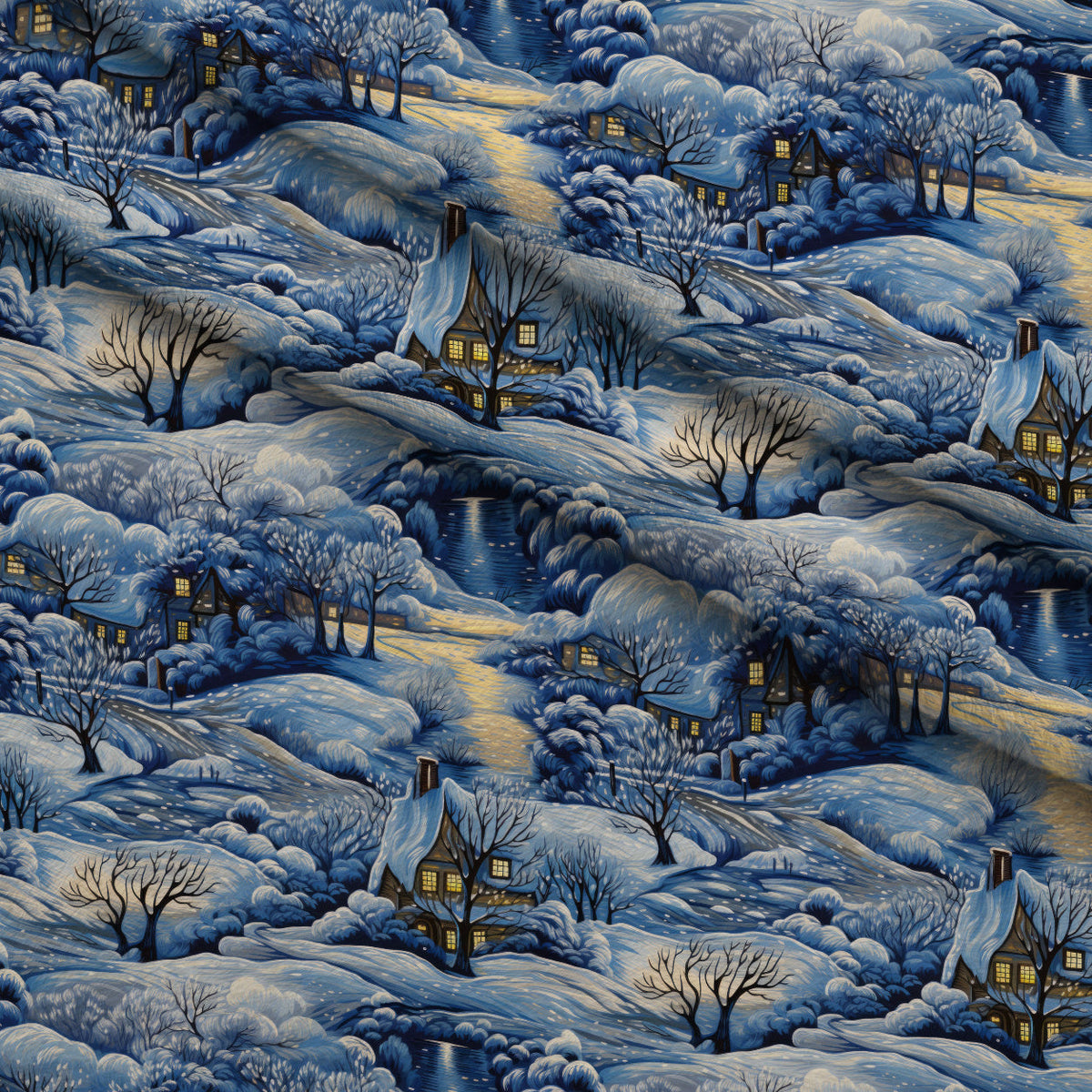 Golden Snowfall Pattern 1 Minky Fabric