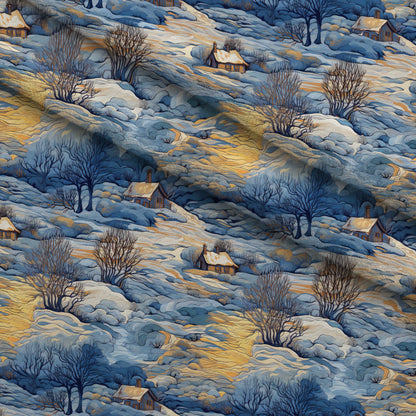 Golden Snowfall Pattern 10 Minky Fabric