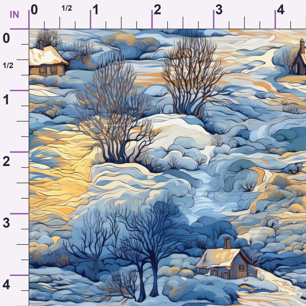 Golden Snowfall Pattern 10 Minky Fabric