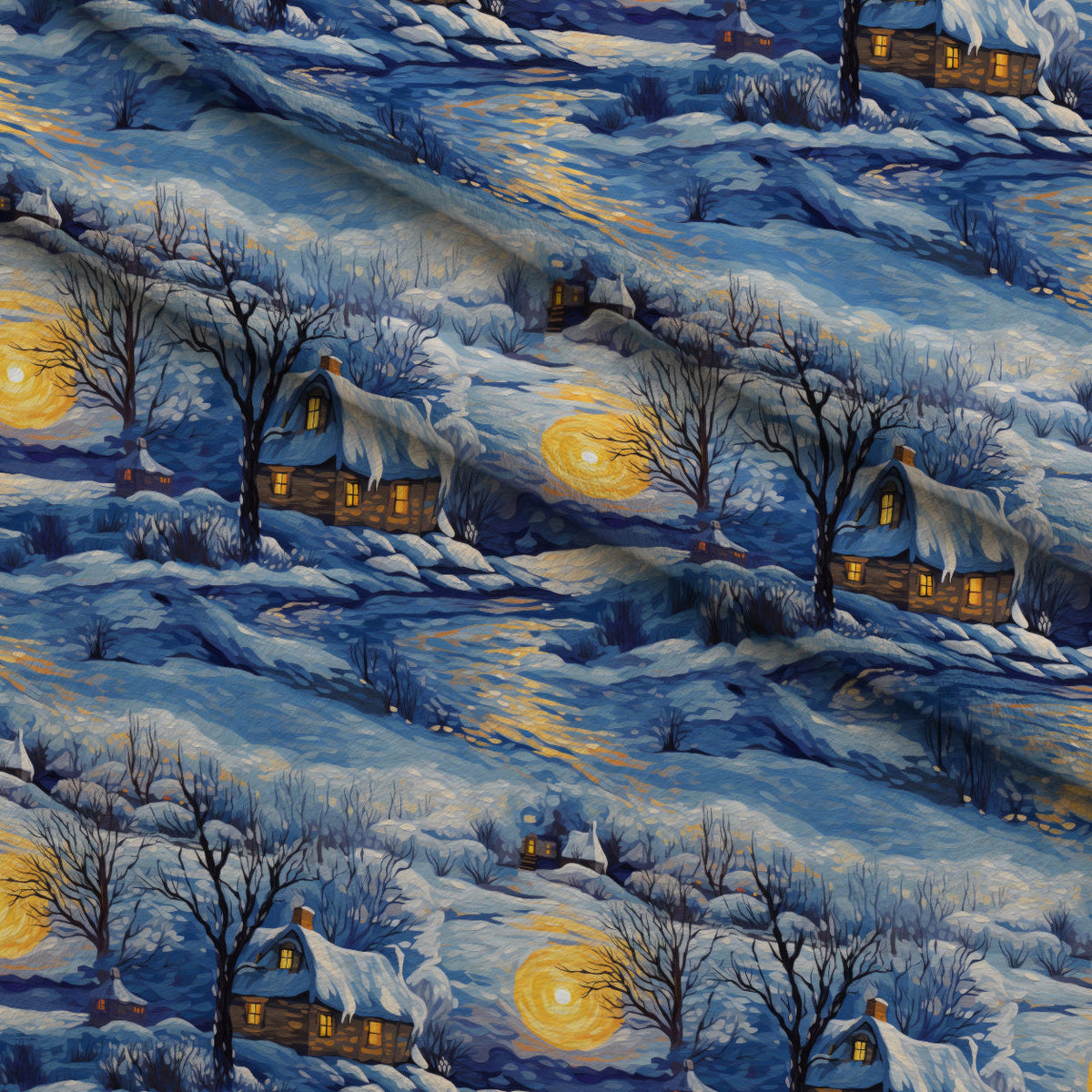 Golden Snowfall Pattern 11 Minky Fabric