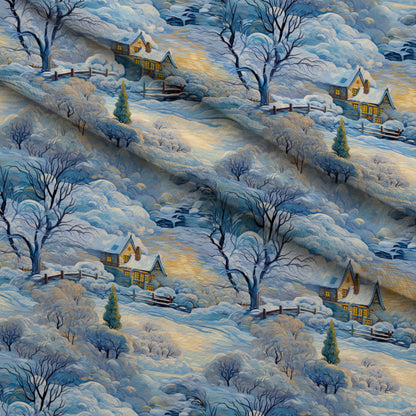 Golden Snowfall Pattern 12 Minky Fabric