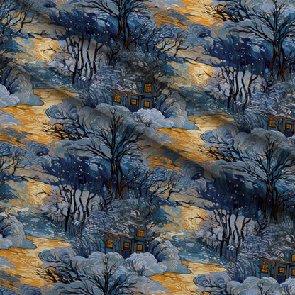 Golden Snowfall Pattern 13 Minky Fabric
