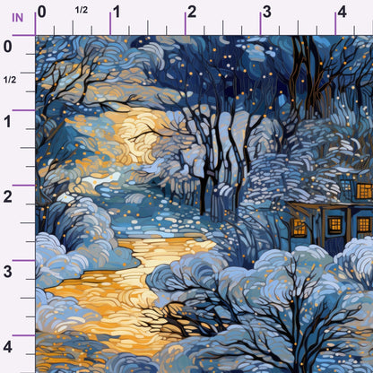 Golden Snowfall Pattern 13 Minky Fabric