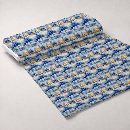 Golden Snowfall Pattern 14 Minky Fabric