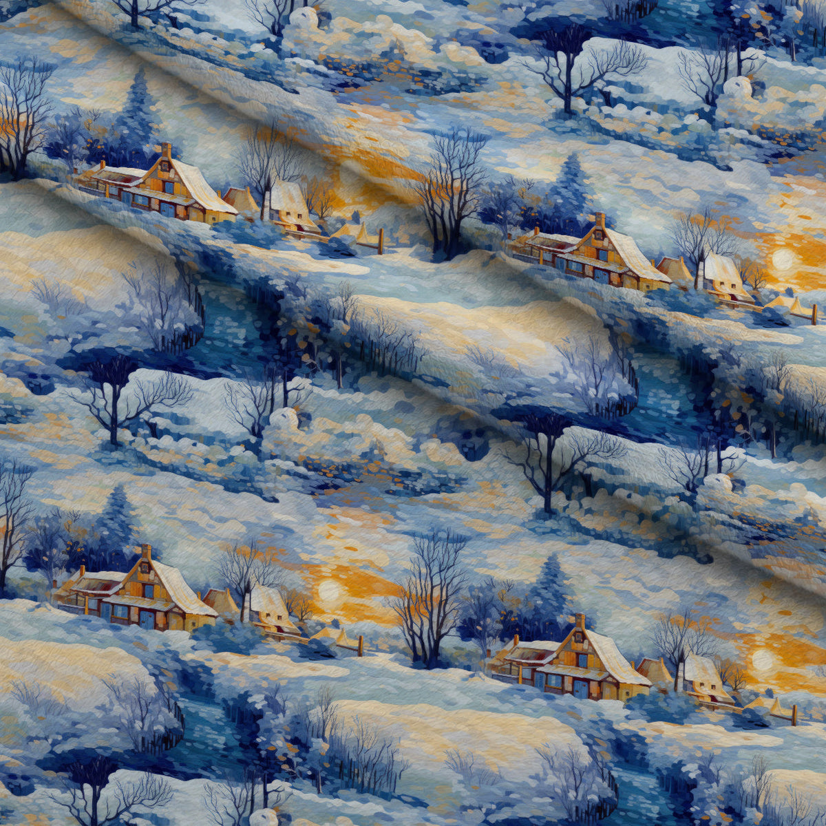 Golden Snowfall Pattern 14 Minky Fabric