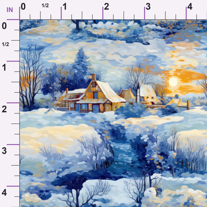 Golden Snowfall Pattern 14 Minky Fabric