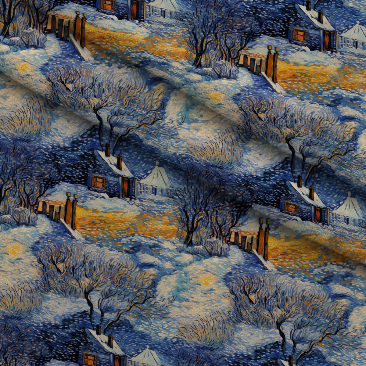 Golden Snowfall Pattern 16 Minky Fabric
