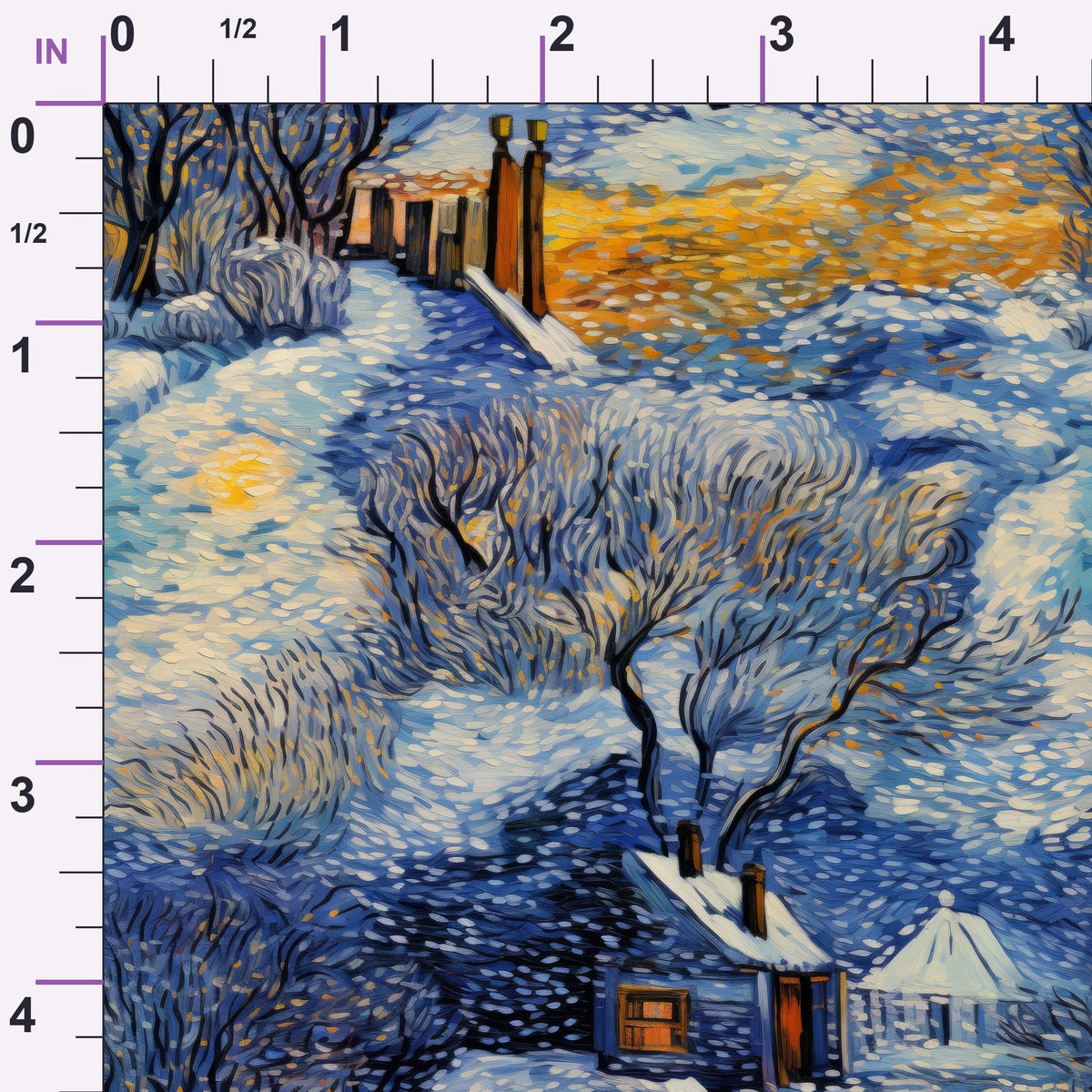 Golden Snowfall Pattern 16 Minky Fabric